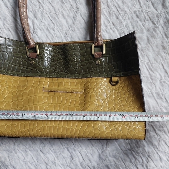 Jeanne Lottie 3-Tone Synthetic Alligator Embossed Satchel Bag - Picture 12 of 16